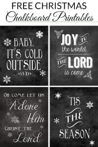 20 Free Chalkboard Christmas Printables