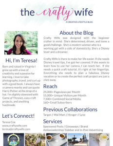 Are you interested in working with the Crafty Wife blog? Check out my media kit to see if we're a good fit!