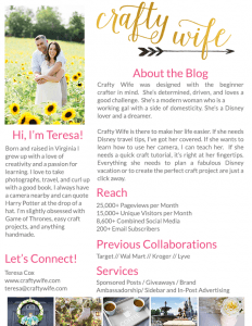 Are you interested in working with the Crafty Wife blog? Check out my media kit to see if we're a good fit!