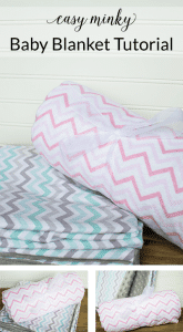 Learn how to sew with this easy 30 minute baby blanket tutorial, perfect for a beginner! Mama and baby will love the softness of the fabric and the thoughtfullness of this homemade gift. #sewing #crafts #homemade #baby
