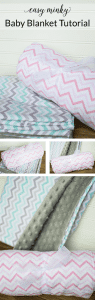 Learn how to sew with this easy 30 minute baby blanket tutorial, perfect for a beginner! Mama and baby will love the softness of the fabric and the thoughtfullness of this homemade gift. #sewing #crafts #homemade #baby