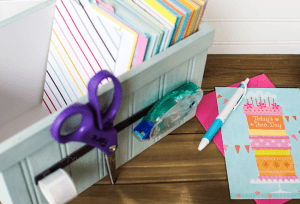 Make a organized card station to keep track of all of your Hallmark greeting cards so you can send smiles to family and friends for any occasion! #ad