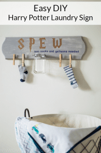 Pay homage to Hermione and S.P.E.W. with this fun Harry Potter laundry sign! Use it to collect lost socks and spare galleons and support the promotion of elfish welfare.