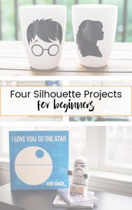 If you're wondering where to start, check out these four Silhouette projects for beginners that will get you used to working with different types of vinyl and materials!