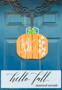 Learn how to easily make a stencil with your Silhouette cutting machine and use it to decorate a Hello Fall wreath to hang on your front door!