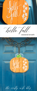 Learn how to easily make a stencil with your Silhouette cutting machine and use it to decorate a Hello Fall wreath to hang on your front door!