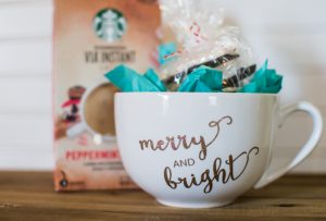 Make a sweet & simple hostess gift to bring with you to a holiday party that will be used and loved for years to come! This DIY mug is so easy and pairs perfectly with your favorite hot cup of joe.