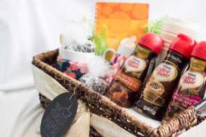Make a coffee lovers gift basket to give to a new mommy so she can treat herself to a few moments of alone time to jump start her day. #sipindulgence #ad