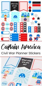 Print and cut your own Captain America planner stickers & deck out your Erin Condren Life Planner just in time for the new movie, Captain America Civil War!