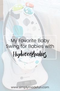 Babies with hydrocephalus can easily sit up in this one-of-a-kind MamaRoo baby swing and interact with the world around them. #MamaRooLove [ad]