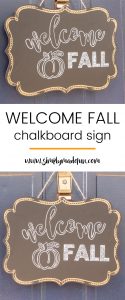 Make your own Fall sign in three easy steps! Grab your Silhouette machine, vinyl, and a chalkboard pen to make it happen.