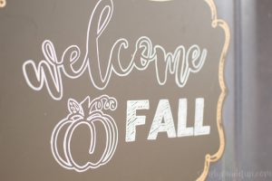 Make your own Fall sign in three easy steps! Grab your Silhouette machine, vinyl, and a chalkboard pen to make it happen.