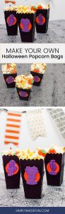 Halloween Popcorn Bags - Hocus Pocus is my favorite Halloween movie and I watch it multiple times every year. These DIY paper popcorn bags cut with my Silhouette machine are the perfect movie-watching treat bag!