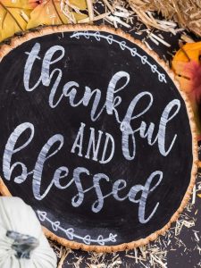 Thanksgiving Chalkboard Wooden Sign