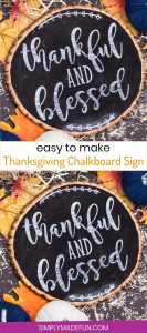 Thanksgiving Chalkboard Wooden Sign