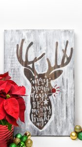 Hand Lettered Rudolph Craft | Christmas Ideas | Christmas Crafts | Christmas DIY | Vinyl Crafts