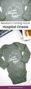 Coming Home Hospital Onesie | Newborn Onesie | Baby Clothes | Vinyl Crafts | Silhouette Cameo | Silhouette Cameo Crafts | Baby Shower Gift