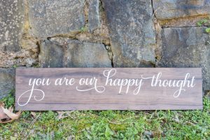 Wooden Nursery Sign - This easy DIY is the perfect addition to any Disney or Peter Pan themed nursery or bedroom! Paint or stain your wood board and then use your Silhouette Cameo to cut out your saying in vinyl. Hang pictures from it or use it on a gallery wall to bring a little Disney magic into your home.