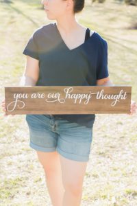 Wooden Nursery Sign - This easy DIY is the perfect addition to any Disney or Peter Pan themed nursery or bedroom! Paint or stain your wood board and then use your Silhouette Cameo to cut out your saying in vinyl. Hang pictures from it or use it on a gallery wall to bring a little Disney magic into your home.