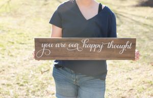 Wooden Nursery Sign - This easy DIY is the perfect addition to any Disney or Peter Pan themed nursery or bedroom! Paint or stain your wood board and then use your Silhouette Cameo to cut out your saying in vinyl. Hang pictures from it or use it on a gallery wall to bring a little Disney magic into your home.
