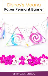 Moana Paper Pennant Banner | Disney's Moana | Moana Crafts | Disney Crafts | Disney DIY | Paper Pennant Banner | DIY Banner