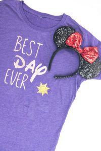 Custom Disney Shirts - These funny shirts are perfect for any beginner Silhouette or Cricut user to DIY in 30 minutes! Sparkly vinyl, snarky sayings, and Princess approved, they'll be a huge hit on your Disney family vacation.
