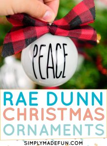 Rae Dunn inspired Christmas ornaments