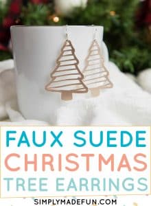 Faux suede Christmas Tree Earrings
