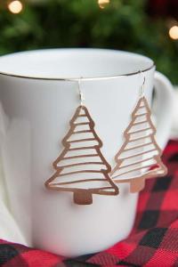 Faux suede Christmas Tree Earrings