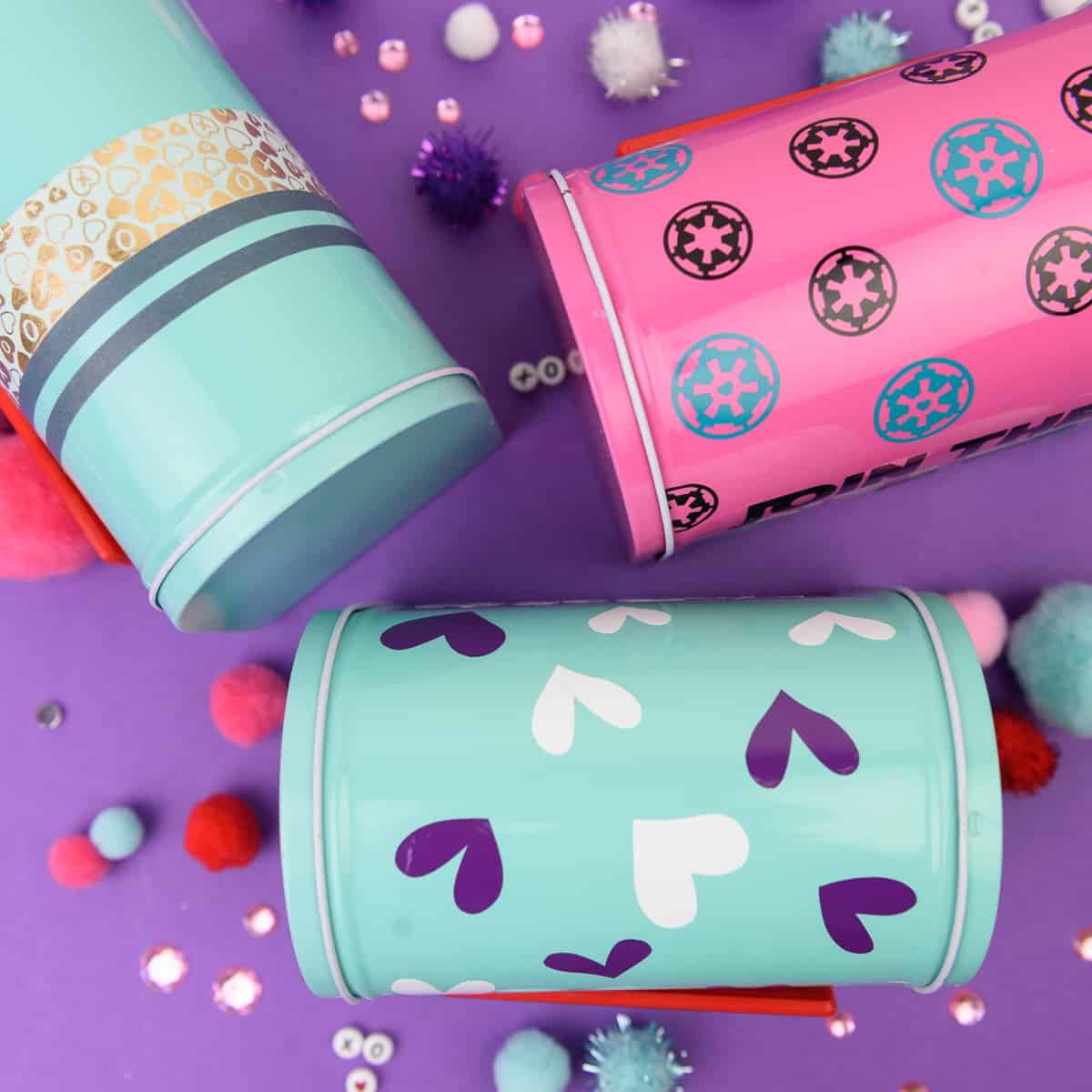 Valentine's Day Mailboxes - I am slightly addicted to the Target Dollar Spot when it comes to finding things to craft with. These cute mailboxes I found are perfect to personalize with vinyl and washi tape and give your kids a fun box to put their classmates Valentine's in!