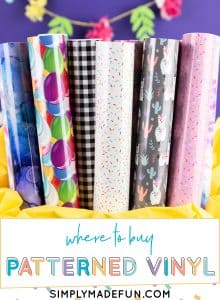 Rolls of Heat Transfer and Adhesive Patterned Vinyl to use for projects