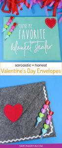 Felt Envelopes for Valentine's Day - Grab felt envelopes from the Target Dollar Spot and personalize them with vinyl for your significant other for Valentine's Day. It's a gift and a sarcastic (and honest) card all in one!