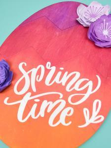 Gradient Wooden Easter Egg - This wooden Easter egg from the Target Dollar Spot is a bold and colorful DIY that is the perfect door decoration to welcome in Springtime!