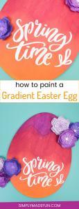 Gradient Wooden Easter Egg - This wooden Easter egg from the Target Dollar Spot is a bold and colorful DIY that is the perfect door decoration to welcome in Springtime!