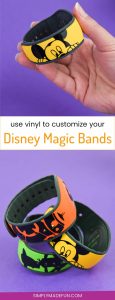 Disney Magic Bands - Get ready to show your #disneyside with custom Disney Magic Bands! All you need is 20 minutes, a Silhouette Machine, and some vinyl to end up with a new craft obsession.