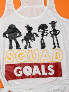Toy Story Shirt - Toy Story Land is opening at Disney World Summer of 2018 and we're designing our own shirts for opening day! If you or your little ones love the Toy Story characters and can't wait for the new land to open at Disney's Hollywood Studios, you need these shirts! They're super easy to make with a Silhouette Cameo or Cricut Machine and when you're done you'll have super cute and custom shirts for your next Disney vacation!