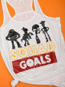 Toy Story Shirt - Toy Story Land is opening at Disney World Summer of 2018 and we're designing our own shirts for opening day! If you or your little ones love the Toy Story characters and can't wait for the new land to open at Disney's Hollywood Studios, you need these shirts! They're super easy to make with a Silhouette Cameo or Cricut Machine and when you're done you'll have super cute and custom shirts for your next Disney vacation!