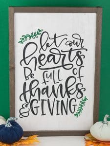 Reversible Hand Lettered Thanksgiving Sign