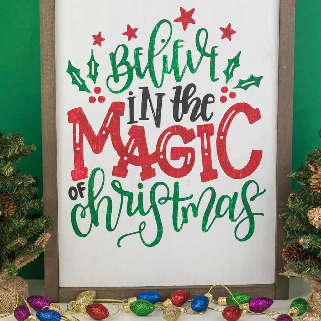 Reversible Hand Lettered Christmas Sign