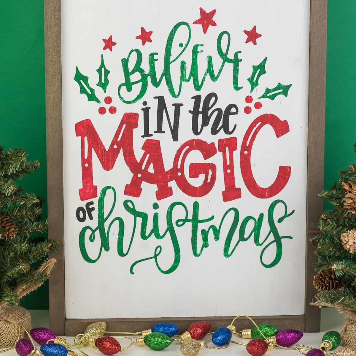 Reversible Hand Lettered Christmas Sign