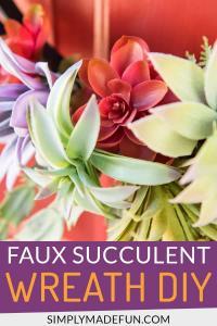Use fake plants to make a faux succulent wreath for your front door!