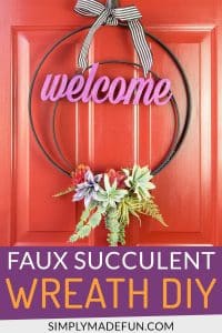 Use fake plants to make a faux succulent wreath for your front door!