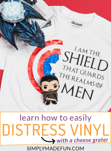 how to distress vinyl on a Game of Thrones shirt
