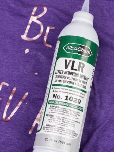 Remove heat transfer vinyl with Letting Removing Solvent