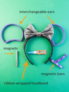 Supplies needed to make 3D Printed Interchangeable Mickey Ears