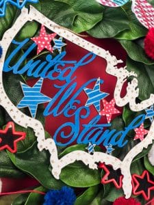 United We Stand USA Wooden Door Hanger