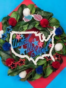 United We Stand USA Wooden Door Hanger