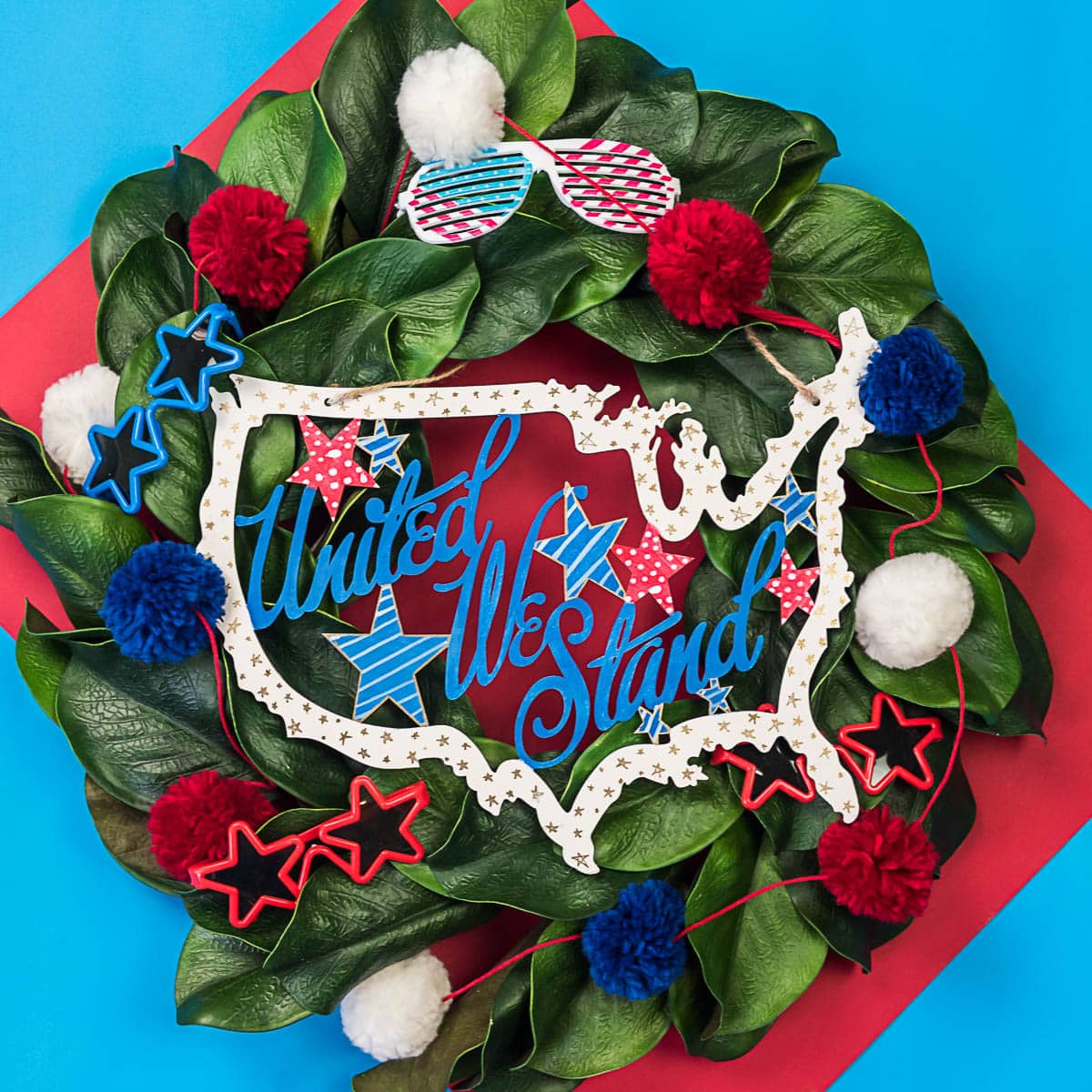 United We Stand USA Wooden Door Hanger