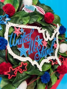 United We Stand USA Wooden Door Hanger