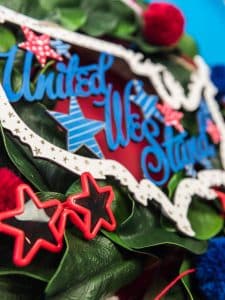 United We Stand USA Wooden Door Hanger